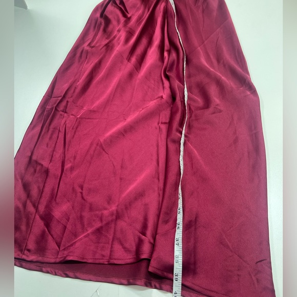 Floret Studios Ruched Slip Dress New With Tags Size Small Midi Length Wine Red - Picture 12 of 14
